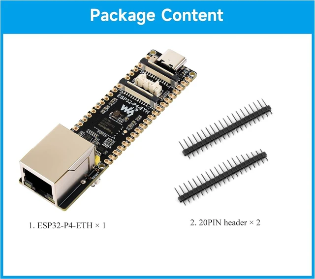 Alt view image 2 of 7 - ESP32-P4-ETH Development Board, Based On ESP32-P4 with 100 Mbps RJ45 Ethernet Port, Rich Human-Machine Interfaces (Display/Camera/Speaker Header,etc.), Supports AI Speech Interaction