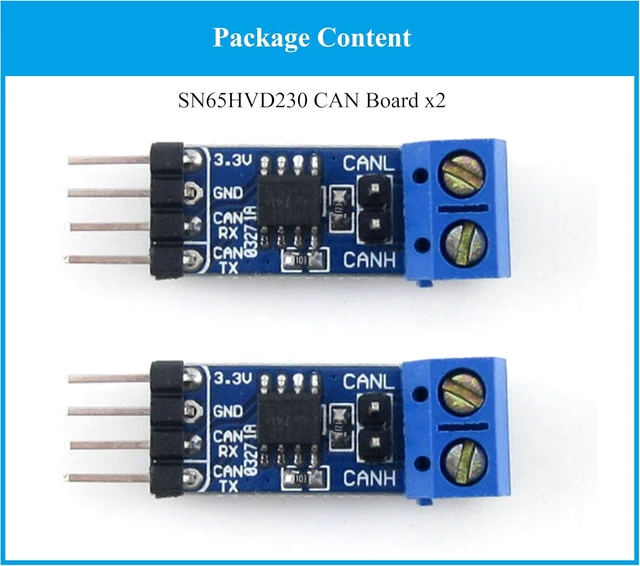 Alt view image 2 of 5 - (2PCS) SN65HVD230 CAN Bus Transceiver Board for Connecting MCUs to CAN Network, Pinout Compatible with PCA82C250, ESD Protection, CAN Bus Communication Module, 3.3V