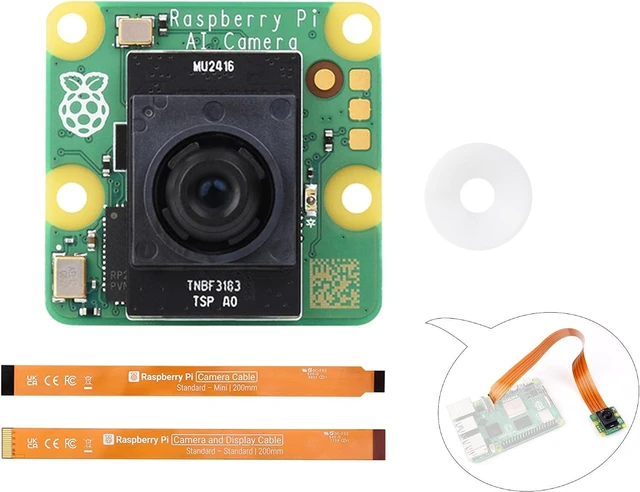 Main image of Official RPi AI Camera, 12MP, IMX500 Intelligent Vision Sensor, 78.3° FOV, Based on IMX500 Intelligent Vision Sensor, AI Camera Compatible with Raspberry Pi 5/ 4B/3B+/3B/2B/A+/Zero W/WH/Zero 2W