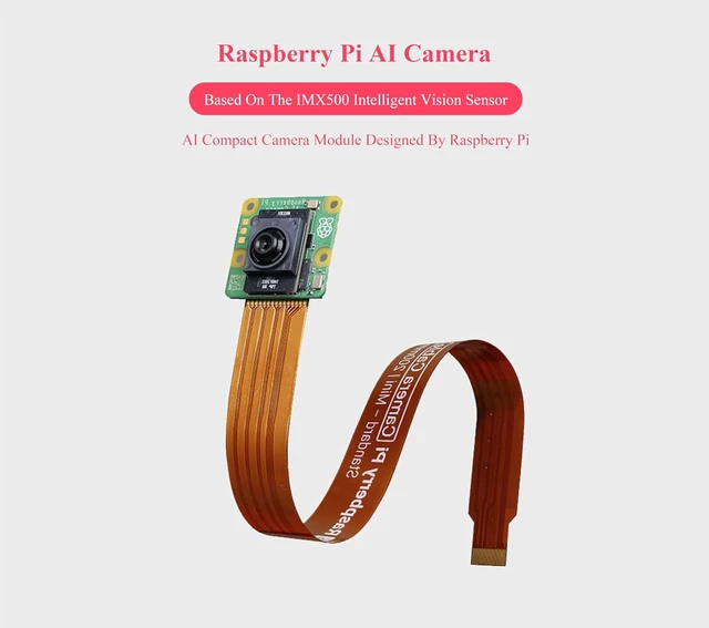 Alt view image 2 of 7 - Official RPi AI Camera, 12MP, IMX500 Intelligent Vision Sensor, 78.3° FOV, Based on IMX500 Intelligent Vision Sensor, AI Camera Compatible with Raspberry Pi 5/ 4B/3B+/3B/2B/A+/Zero W/WH/Zero 2W