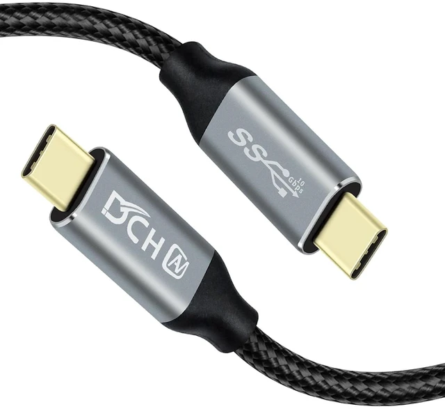 Main image of DCHAV 6ft 100W USB C to USB C Cable 4K Video Output 10Gbps Data Transfer Type C to Type C Monitor Cord 3.1 Gen 2 PD 20V 5A Fast Charging Nylon Braided Charge Phone Tablet Laptop Computer