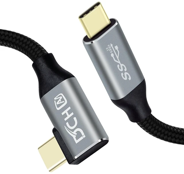 Main image of DCHAV 6ft 90 Degree USB C Cable 100W Fast Charging 4K Video Output 10Gbps Data Transfer 3.1 Gen 2 PD 20V 5A Type C to Type C Monitor Cord Charge Phone Tablet Laptop Computer