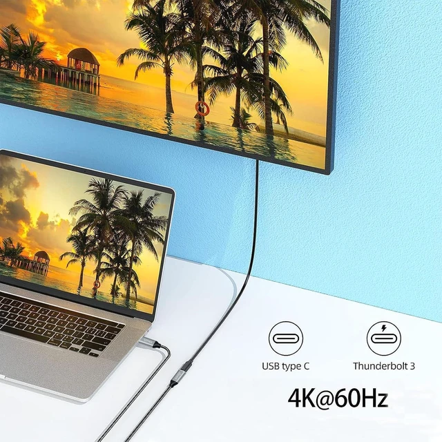 Alt view image 5 of 7 - DCHAV 6ft 100W USB C to USB C Cable 4K Video Output 10Gbps Data Transfer 3.1 Gen 2 PD 20V 5A Fast Charging Male to Female Type C to Type C Monitor Cord Nylon Braided for Laptop Phone Tablet