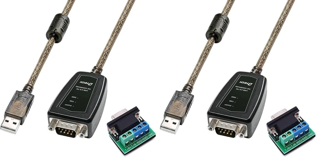 Main image of DTECH USB to RS485 Adapter RS422 Cable Serial Port with CP2102 Chip Terminal Board LED Lights Ferrite Core for Windows 11 10 8 7 XP Mac (1.5 Feet) (Pack of 2)
