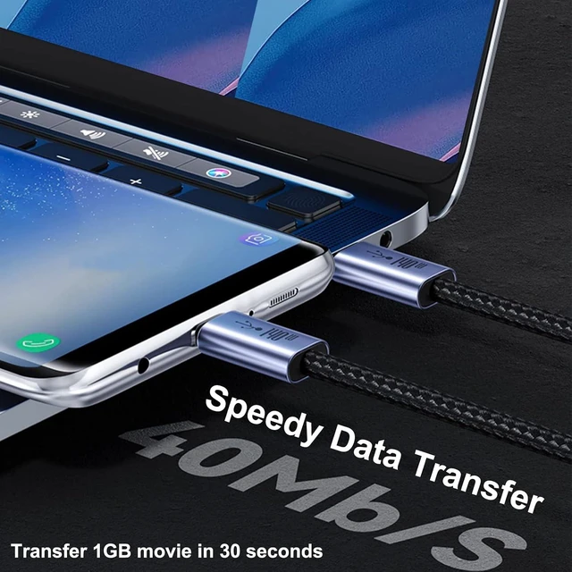 Alt view image 6 of 7 - DCHAV 28V 5A USB C to USB C Cable Type C to Type C Fast Charging PD 3.1 140W 100W USBc to USBc Cord 6.5ft Nylon Braided for Data Transfer High Power Charge Phone Tablet Laptop Computer