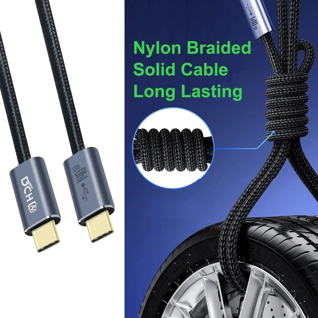Alt view image 5 of 7 - DCHAV 28V 5A USB C to USB C Cable Type C to Type C Fast Charging PD 3.1 140W 100W USBc to USBc Cord 6.5ft Nylon Braided for Data Transfer High Power Charge Phone Tablet Laptop Computer