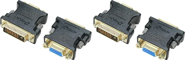 Main image of DTECH DVI to VGA Adapter DVI-D Male to VGA Female Converter 1080P Video Connector 24+1 Pin for Monitor Computer Projector (Pack of 2)