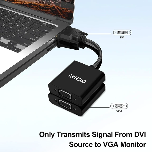 Alt view image 5 of 7 - DCHAV DVI to VGA Adapter Cable DVI-D Male to Female Converter 24+1 Port for Computer Monitor Projector TV Old Video Card (Digital to Analog Directional Connection)