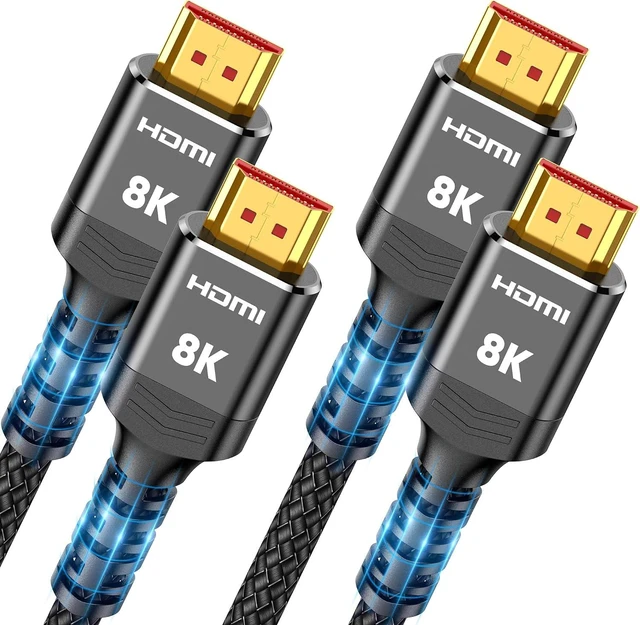 Main image of 8K HDMI 2.1 Cable 2-Pack 15FT/4.5M, 48Gbps Ultra High Speed-Black
