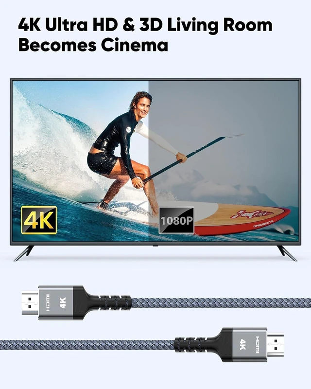 Alt view image 4 of 7 - Long HDMI Cable 25FT 4K HDR High Speed HDMI 2.0 Cables