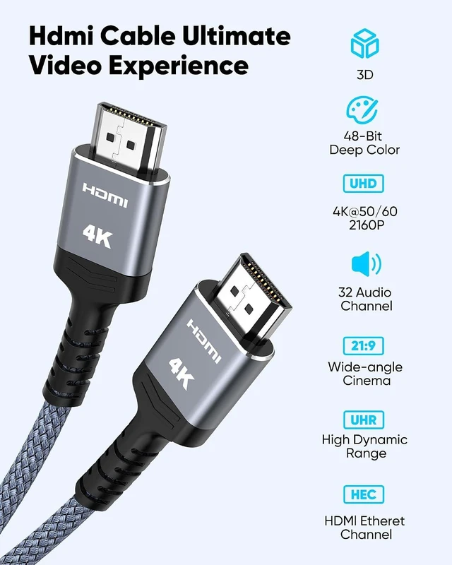 Alt view image 5 of 7 - Long HDMI Cable 25FT 4K HDR High Speed HDMI 2.0 Cables