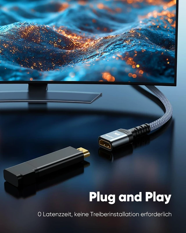 Alt view image 5 of 7 - 8K 4K HDMI Extender Cable, Short HDMI Extension Cable 2.1 4K@30Hz/ 60Hz/ 120Hz, Ultra high Speed HDMI Adapter Male to Female Compatible with PS5 Roku Stick Blu Ray Player HDTV Laptop 5FT