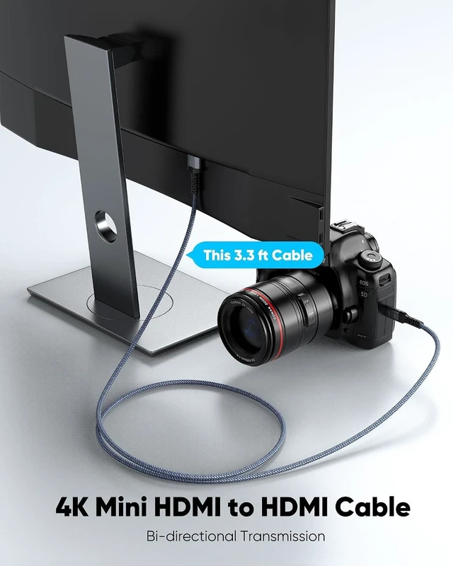 Alt view image 5 of 7 - Mini HDMI to HDMI Cable 3.3FT, (4K 60Hz) High Speed
