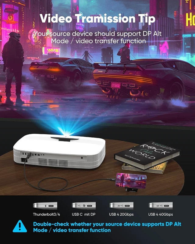 Alt view image 2 of 7 - USB C to HDMI Cable @60Hz, USB-C (4K HDMI) 6 FT
