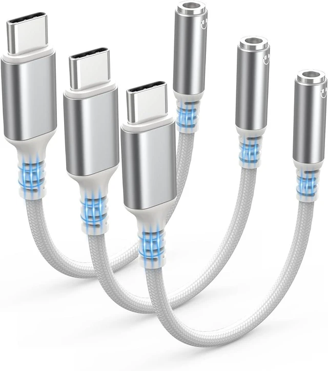 Main image of USB Type C to 3.5mm Female Headphone Jack Adapter (3-Pack)