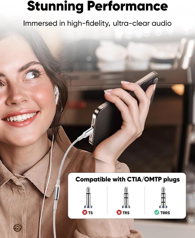 Alt view image 3 of 7 - USB Type C to 3.5mm Female Headphone Jack Adapter (3-Pack)