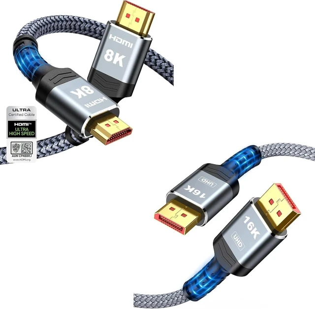 Main image of 8K 10K 4K HDMI Cable & 16K Displayport Cable 2.1, DP 2.1 Cable 6FT