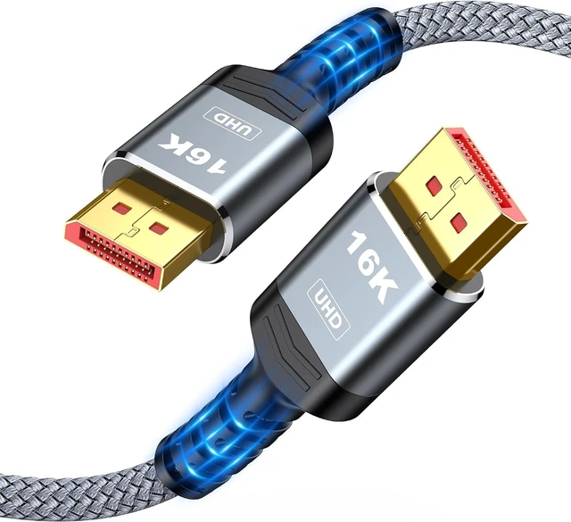 Alt view image 2 of 7 - 8K 10K 4K HDMI Cable & 16K Displayport Cable 2.1, DP 2.1 Cable 6FT