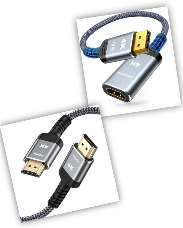 Main image of 4K DisplayPort to HDMI Adapter & 4K 60Hz HDMI Cable 6.6FT