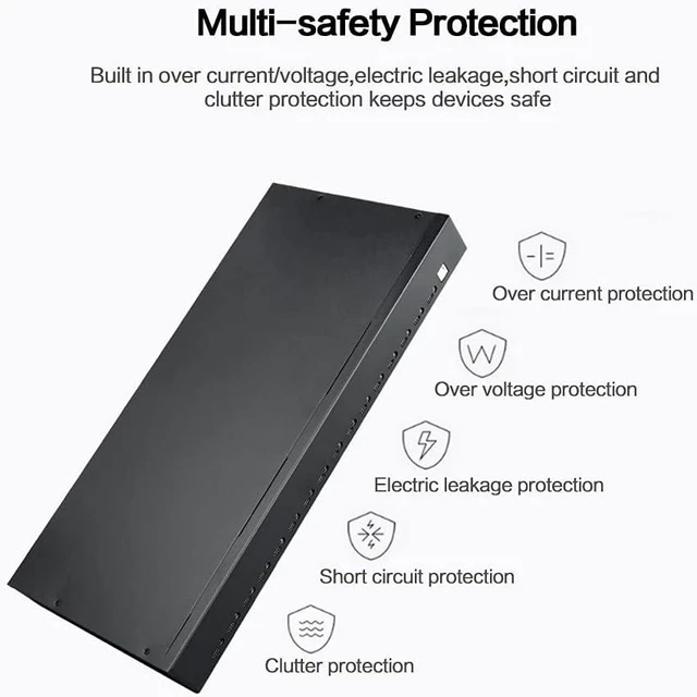 Alt view image 6 of 7 - 16-Port USB-C sync Charging hub Station-Charging Cabinet Hub-5V 40A 200W USB Charger Output-high Speed Charging hub Station for Smartphone Tablet-Rackmount-Black Metal