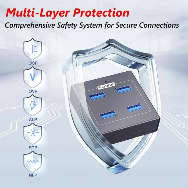 Alt view image 6 of 7 - Metal 10Gbps USB3.2 USB-A Hub,4 Ports USB3.2 Gen2,mouting Bracket,USB Expander for Laptop PC MacBook