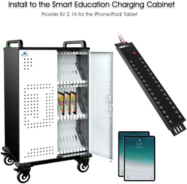 Alt view image 7 of 7 - A-812 USB Charger, USB Data Hub,USB 2.0 HUB 30 Ports, USB Charging Station Built in 300Watt Power Supply - 2A Charging