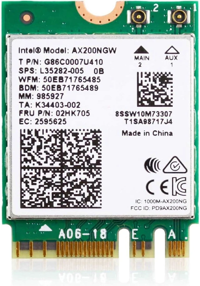 Main image of WiFi 6 AX200NGW M.2 Wireless Network Card WiFi Adapter with Bluetooth 5.0 Receiver Adapters for Notebook Laptop PC 802.11AX Dual Band 2.4GHz 574Mbps / 5GHz 2.4Gbps Support Windows 10 64bit