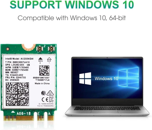 Alt view image 4 of 7 - WiFi 6 AX200NGW M.2 Wireless Network Card WiFi Adapter with Bluetooth 5.0 Receiver Adapters for Notebook Laptop PC 802.11AX Dual Band 2.4GHz 574Mbps / 5GHz 2.4Gbps Support Windows 10 64bit