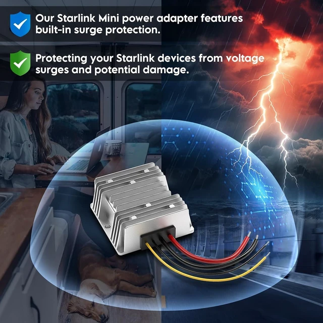 Alt view image 5 of 7 - LOVE 12V to 48V DC Step Up Converter 144W for Starlink Mini & Mini X | Starlink Mini Step Up Converter 12V Adapter, 144W Power Supply, Waterproof DC Booster 6.6FT DC Male Power Cord