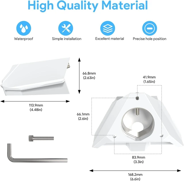 Alt view image 5 of 7 - 2-in-1 Starlink Mini Pipe Adapter & Flat Mount, 2.12" Caliber Mount | Fit for Starlink Mini & Mini X Dish, ABS 54mm Caliber Mount, Fits Pole ( Diameter of 30~54mm ) or Flat Surface Installation