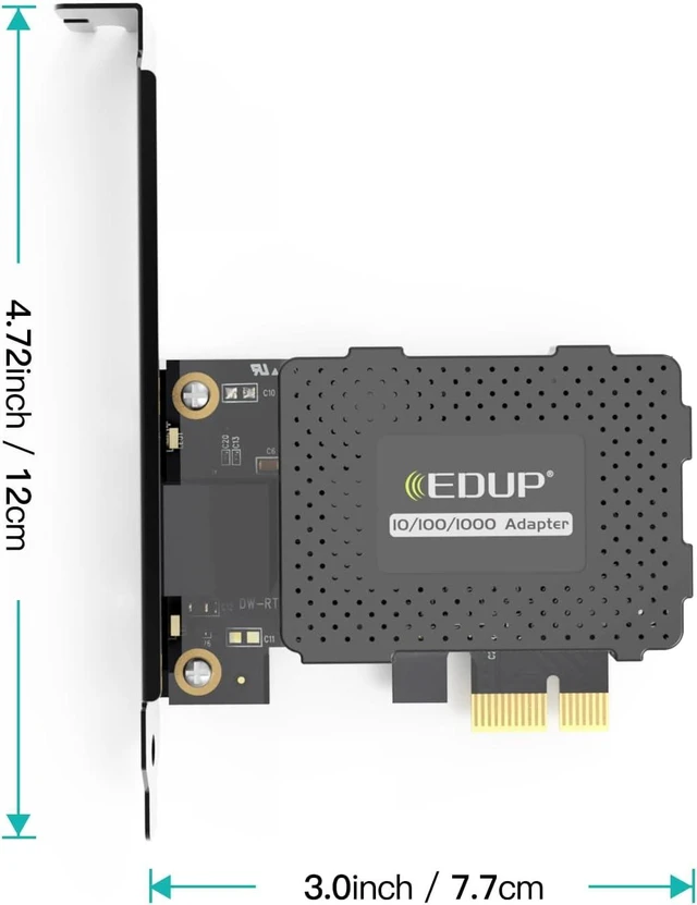 Alt view image 6 of 7 - Gigabit Ethernet PCIE Network Card 10/100/1000Mbps Network Adapter | RJ45 LAN Adapter Converter, Ethernet Card for Desktop PC, Support Windows 11 /10 /8.1/ 8/ 7/ 2000/ XP /Vista