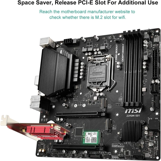 Alt view image 6 of 7 - AX210NGW WiFi Card Wi-Fi 6E Network Card 6G/ 5G/ 2.4GHz M.2/NGFF 2230 | Bluetooth 5.3 Tri-Band AX5400M, Supports Windows 11/10 (64-Bit), Includes Ipex Cable, 5dBi Antennas and Low-Profile Brackets