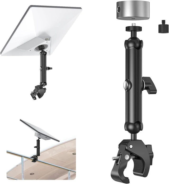Main image of LOVE Starlink Mini Pole Mount Kit for RV Camper Roof Rack Balcony | Fits Starlink Mini & Mini X Dish, Adjustable Clamp Pole Bracket & Aluminum Tripod Adapter Ladder Mount Outdoor Travel