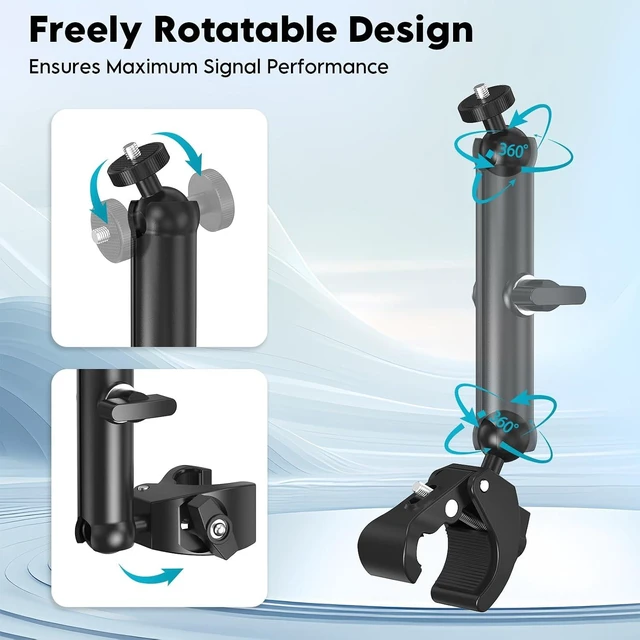 Alt view image 5 of 7 - LOVE Starlink Mini Pole Mount Kit for RV Camper Roof Rack Balcony | Fits Starlink Mini & Mini X Dish, Adjustable Clamp Pole Bracket & Aluminum Tripod Adapter Ladder Mount Outdoor Travel