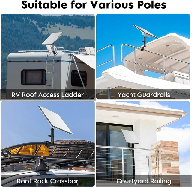 Alt view image 7 of 7 - LOVE Starlink Mini Pole Mount Kit for RV Camper Roof Rack Balcony | Fits Starlink Mini & Mini X Dish, Adjustable Clamp Pole Bracket & Aluminum Tripod Adapter Ladder Mount Outdoor Travel