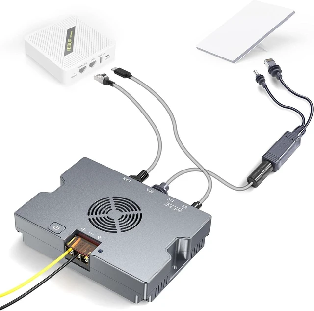 Main image of 350W 5-in-1 Starlink Mini PoE Injector Splitter 9~36V DC Power Input | 52V/6A Power Adapter with 9-36V DC Input, USB-A USB-C Ports, Smart Cooling, Starlink Mini Poe Injector