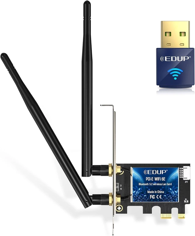Main image of AX210 PCIe WiFi 6E Card Bluetooth 5.2 AX 5400Mbps + Mini USB Bluetooth WiFi Adapter