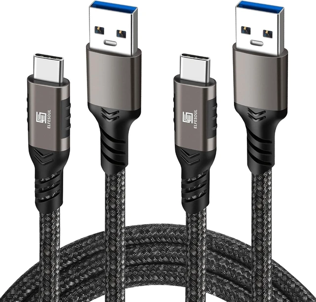 Main image of USB C Cable 5ft,USB-A to USB-C Cable 10Gbps,USB 3.2 Cord,2 Pack | 60W Fast Charging Cable, 10 Gbps Data Transfer, Android Auto USB Cord for SAM-SUNG Galaxy S25/S24, iPhone 17/16, Braided
