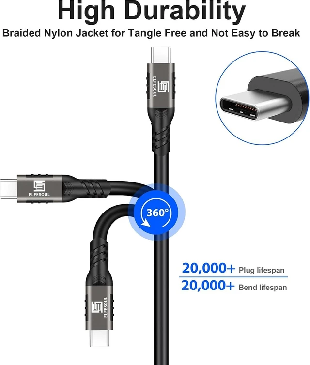 Alt view image 5 of 6 - USB C Cable 10ft, USB-A to USB-C Cable USB 3.1 USB 3.2 Gen2 10Gbps Data Charger Cord for SAM-SUNG Galaxy S24 S23 S22 S21 S20 S10 S9 S8+, Android Auto USB Cord and iPhone 15/15 Pro, No Braided.