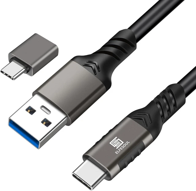 Main image of USB C Cable 10ft, USB-A to USB-C Cable USB 3.1 USB 3.2 Gen2 10Gbps Data Charger Cord for SAM-SUNG Galaxy S24 S23 S22 S21 S20 S10 S9 S8+, Android Auto USB Cord and iPhone 15/15 Pro, No Braided.