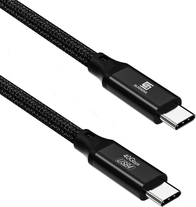 Main image of USB C to USB C Cable, 4.0 USB-C Cable 6.6ft, 240W, 8K HD, 40 Gbps | 8K HD Display, 40 Gbps Data Transfer, 240W USB-C Charging Cable for Thunderbolt 3/4, MacBook Pro, iPad, Nylon Braided, Black.