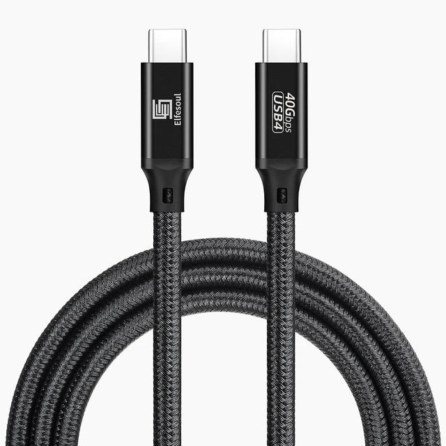 Alt view image 7 of 7 - USB C to USB C Cable, 4.0 USB-C Cable 6.6ft, 240W, 8K HD, 40 Gbps | 8K HD Display, 40 Gbps Data Transfer, 240W USB-C Charging Cable for Thunderbolt 3/4, MacBook Pro, iPad, Nylon Braided, Black.