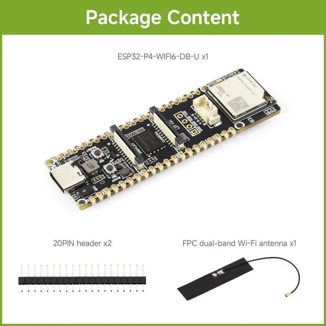 Alt view image 2 of 7 - Waveshare ESP32-P4 Dual-Core RISC-V Dev Board, Ext FPC Antenna, Board Only | With Integrated ESP32-C5, Supporting 2.4GHz & 5GHz Wi-Fi 6, Secure Encryption, And AI Voice Interaction
