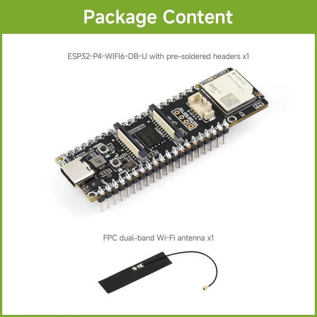 Alt view image 2 of 7 - Waveshare ESP32-P4 Dual-Core RISC-V Dev Board, Ext FPC Antenna, with Pins | With Integrated ESP32-C5, Supporting 2.4GHz & 5GHz Wi-Fi 6, Secure Encryption, And AI Voice Interaction