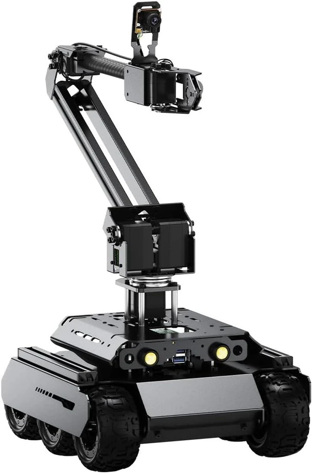 Main image of waveshare UGV Rover M2 6 Wheels 4WD AI Robot, for RPi 5 (Not Included) | Open Source, With 4-DOF High-Torque Robotic Arm, Based On ROS 2, Supports MoveIt And Line-Following Grasping