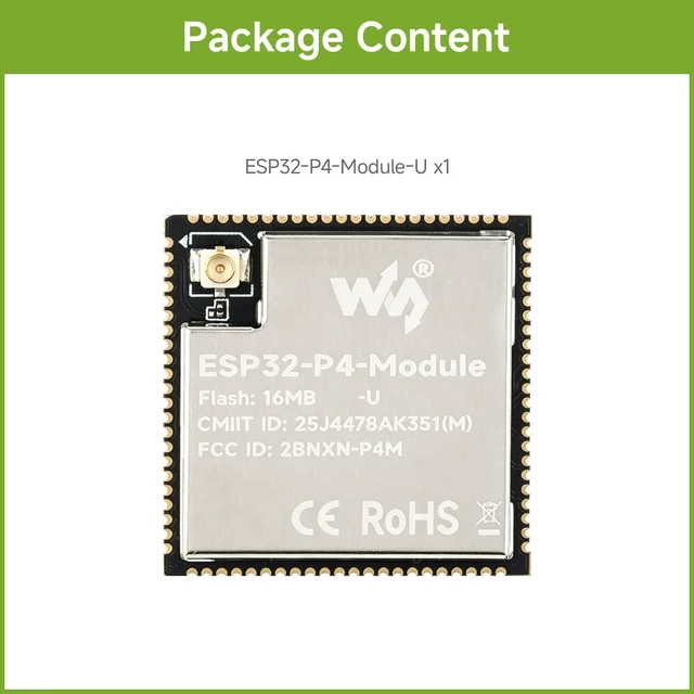 Alt view image 2 of 7 - Waveshare ESP32-P4-Module Core Board, 16MB Flash, Onboard IPEX Connector | Based On ESP32-P4 And ESP32-C6 Dual-Chip Design, Supports 2.4GHz W-F And BLT 5.3