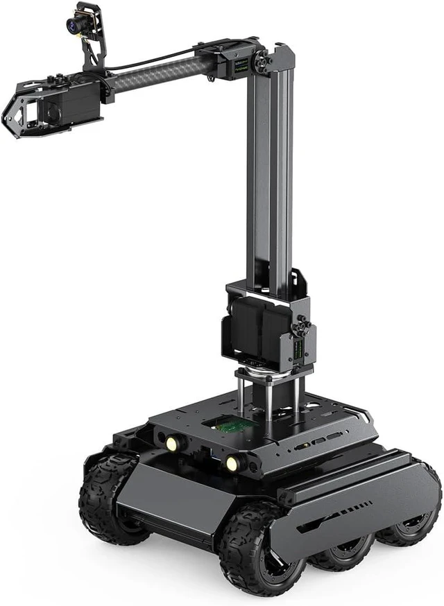 Main image of waveshare UGV Rover M2 6 Wheels 4WD AI Robot, for RPi 5 (Included) | Open Source, With 4-DOF High-Torque Robotic Arm, Based On ROS 2, Supports MoveIt And Line-Following Grasping