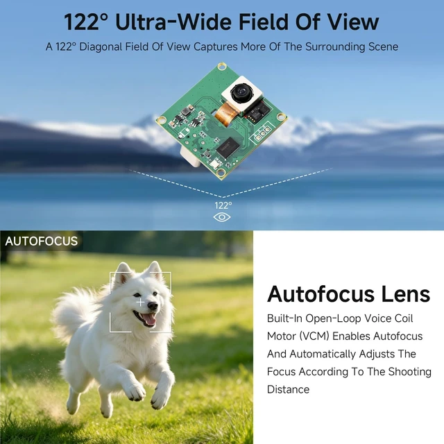 Alt view image 5 of 7 - Waveshare IMX563 12MP OIS USB Camera (A), Autofocus, USB 2.0 Type-C Port | IMX563 Sensor, Dual-Axis Optical Image Stabilization
