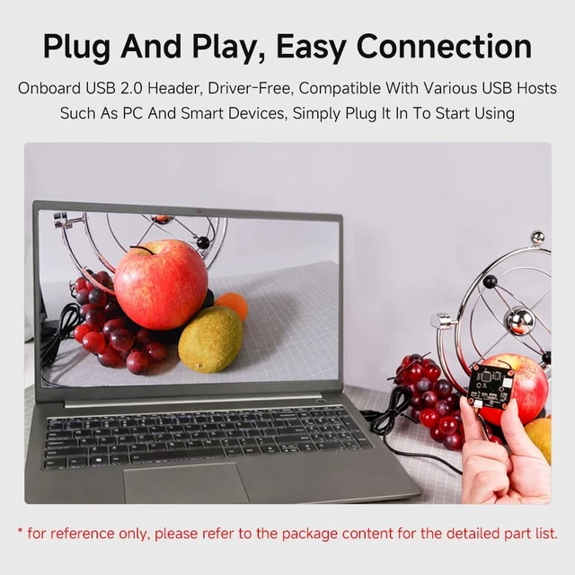 Alt view image 6 of 7 - Waveshare PS5268 2MP M12 Camera Module with USB 2.0 Header | high dynamic range, rolling shutter, onboard dual microphones