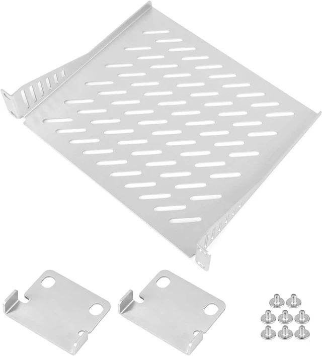 Main image of Waveshare HomeRack 10inch Cabinet Acce-1U Universal Large Shelf | with Support Brackets, HomeRack Universal Shelf 1U